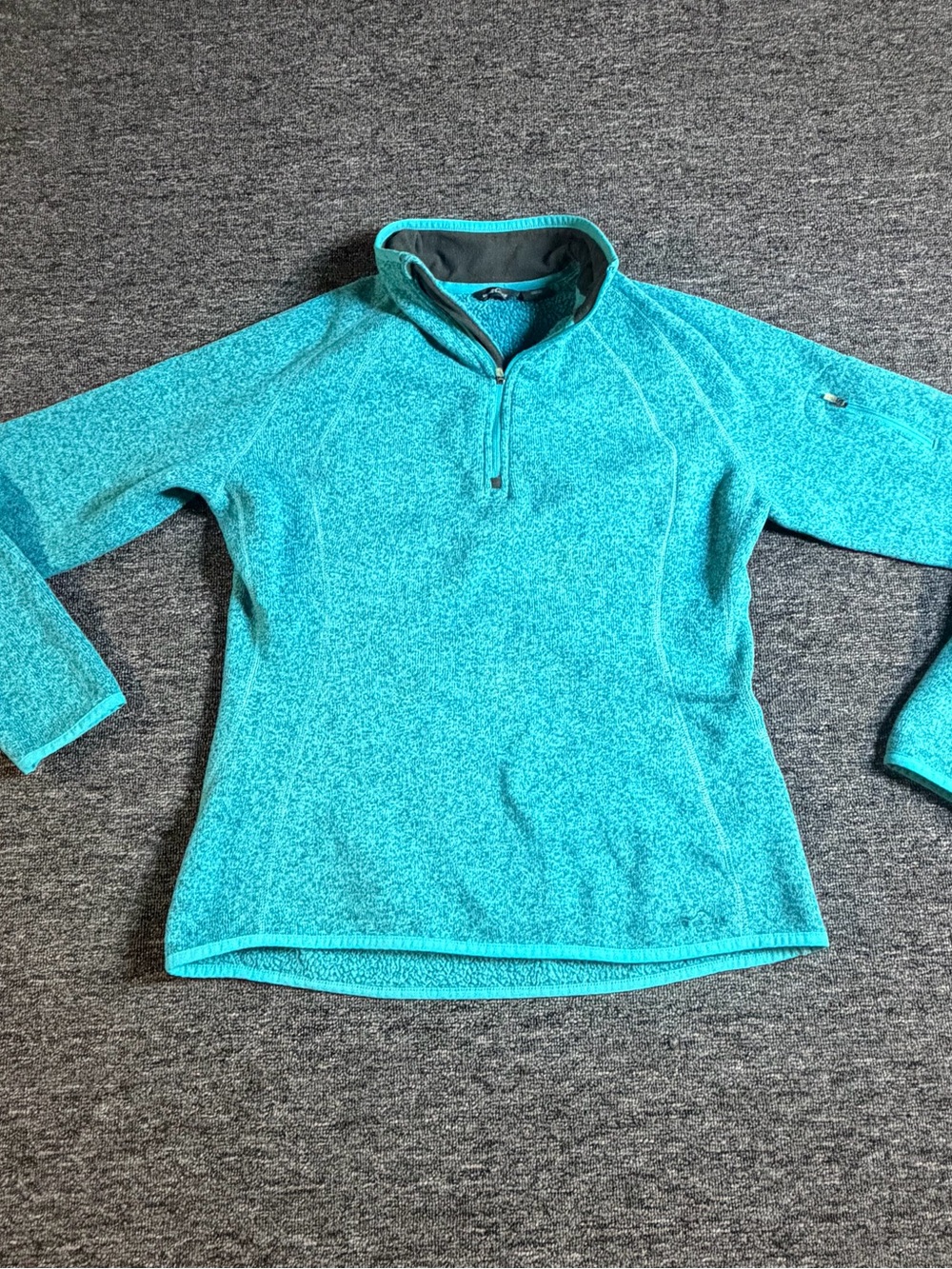Eddie Bauer Women's Teal Quarter-Zip Size L 100% Polyester